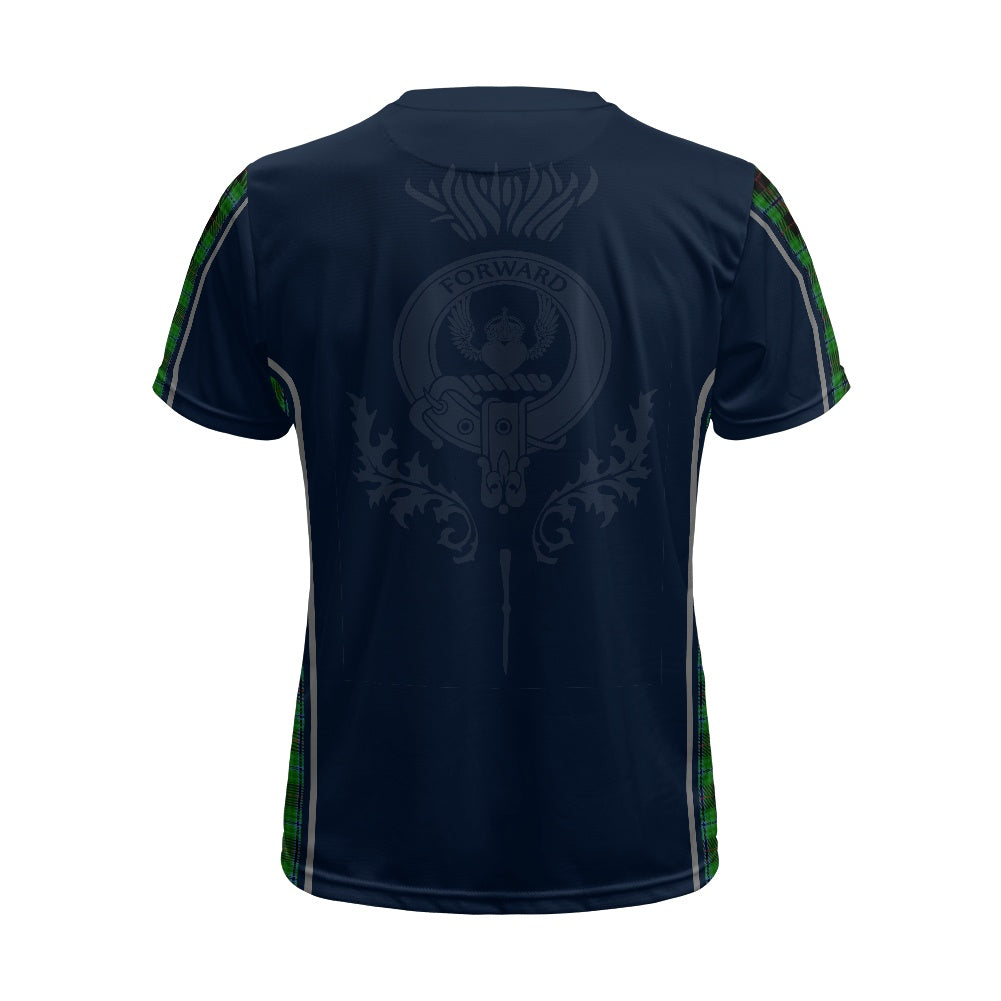 Clan Douglas Black Tartan & Black Douglas Crest Football Shirt