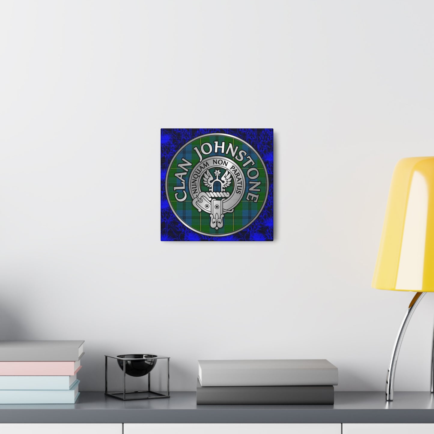 Clan Johnstone Crest & Tartan Canvas Gallery Wraps