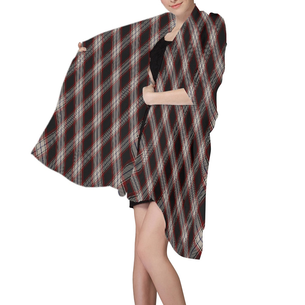 Breizh | Breton | Bretagne Bro-Wened Tartan Chiffon Scarf Bias