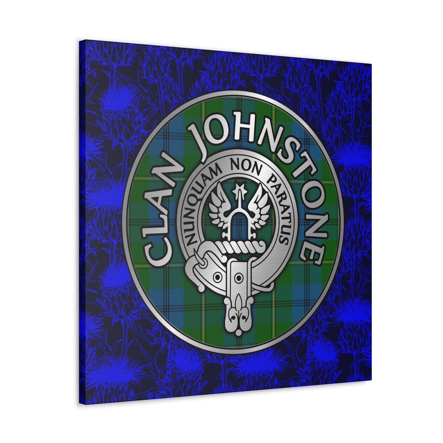 Clan Johnstone Crest & Tartan Canvas Gallery Wraps