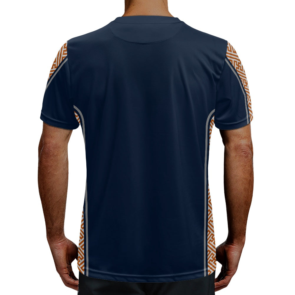 Japanese Wagara - Terracotta Sayagata Strip - Football Shirt