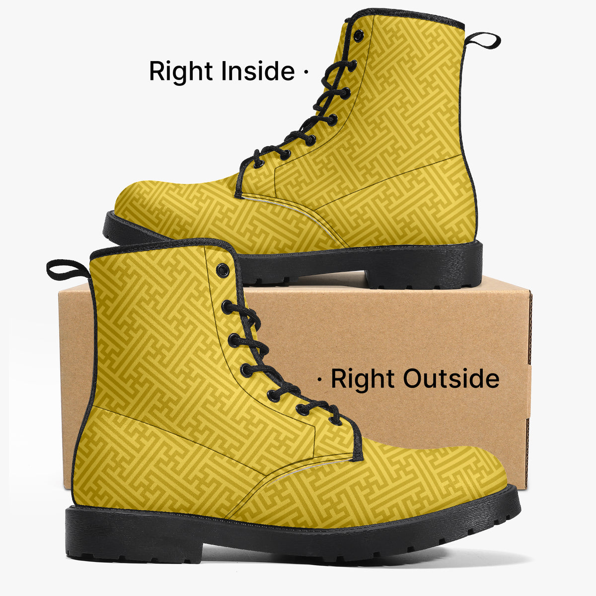 Japanese Wagara - Sayagata Gold - PU Leather Boots