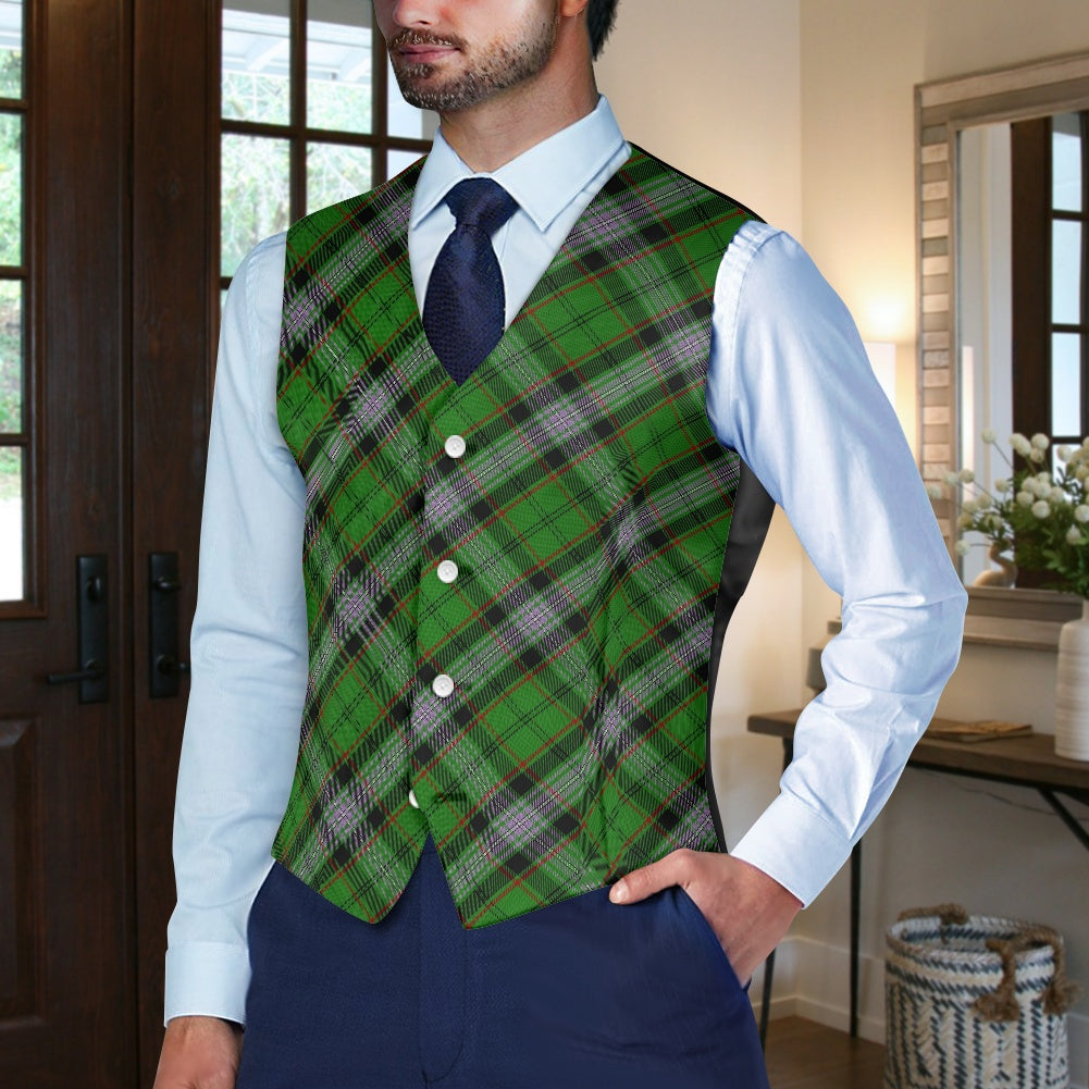 Clan Moss Tartan Bias Suit vest jacket