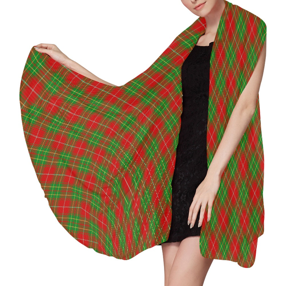 Clan Burnett Tartan Bias Chiffon Scarf