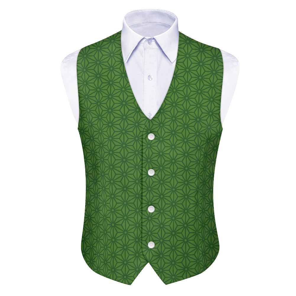 Wagara - Asanoha Green Suit vest jacket