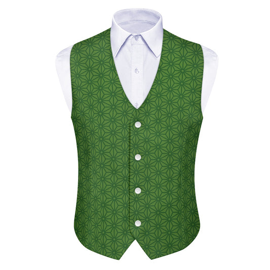 Wagara - Asanoha Green Suit vest jacket