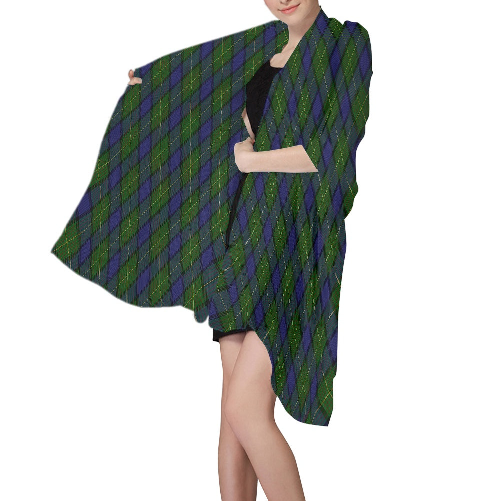 Clan Muir Tartan Bias Chiffon Scarf