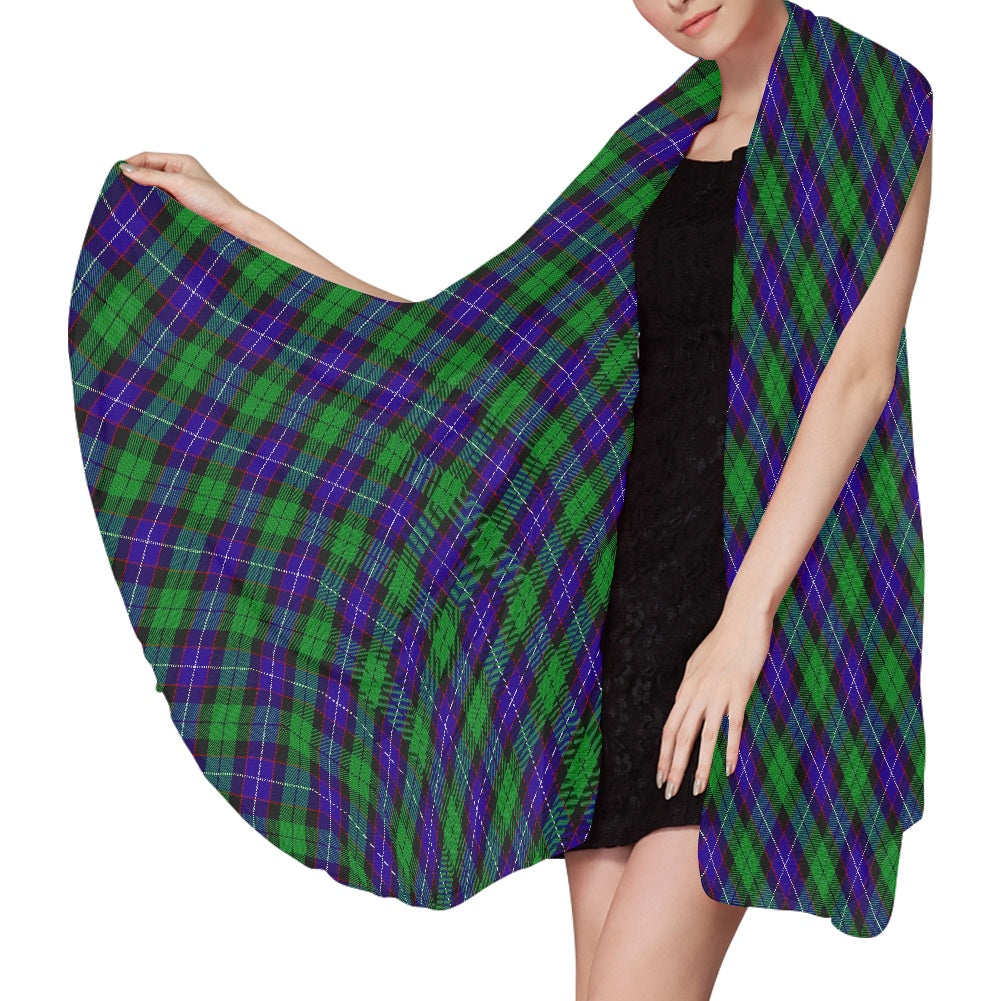Clan Galbraith Tartan Bias Chiffon Scarf