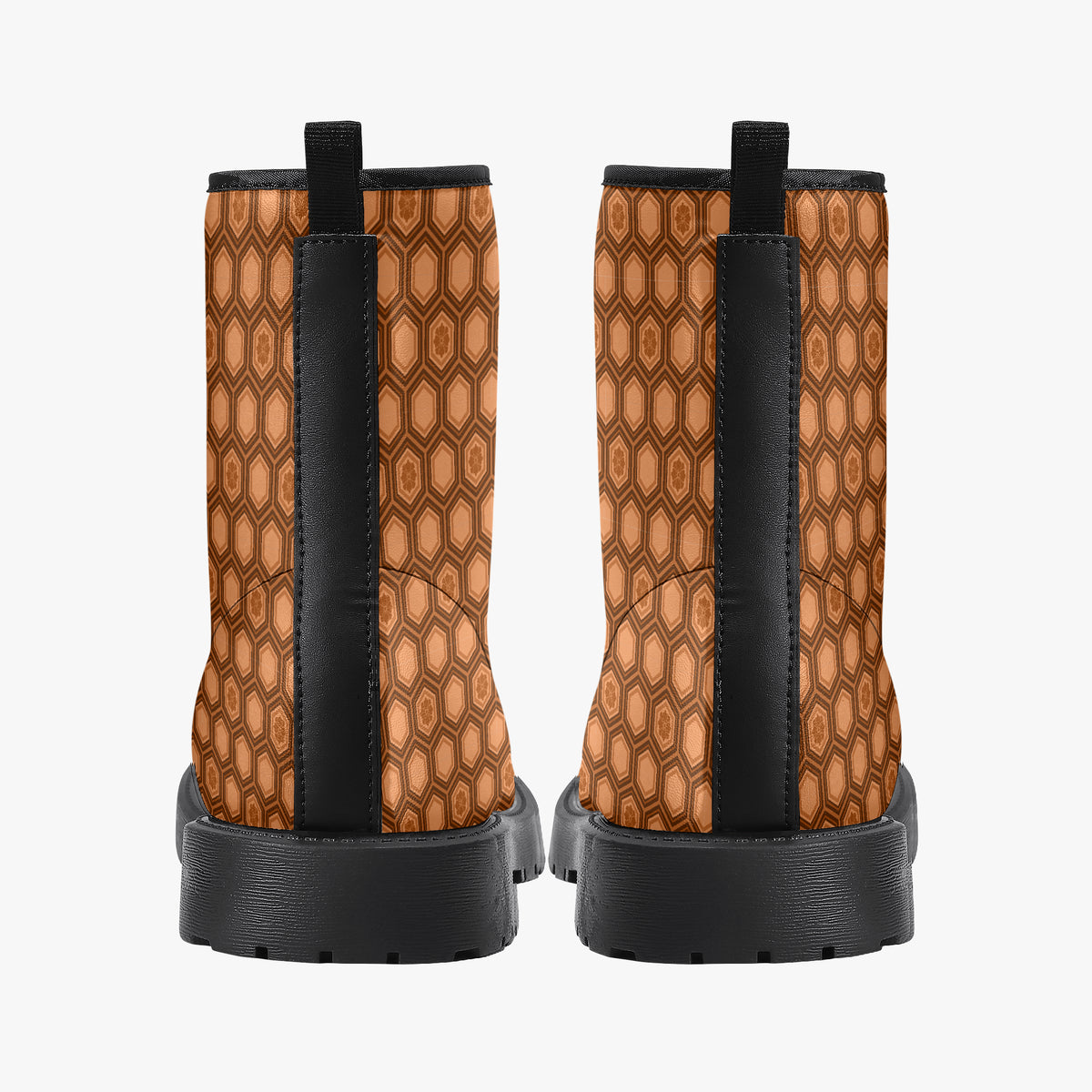 Japanese Wagara - Kikko Orange - PU Leather Boots