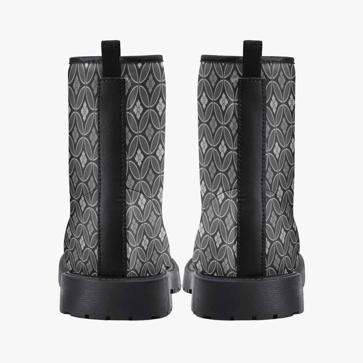 Japanese Wagara - Shippo Black - PU Leather Boots