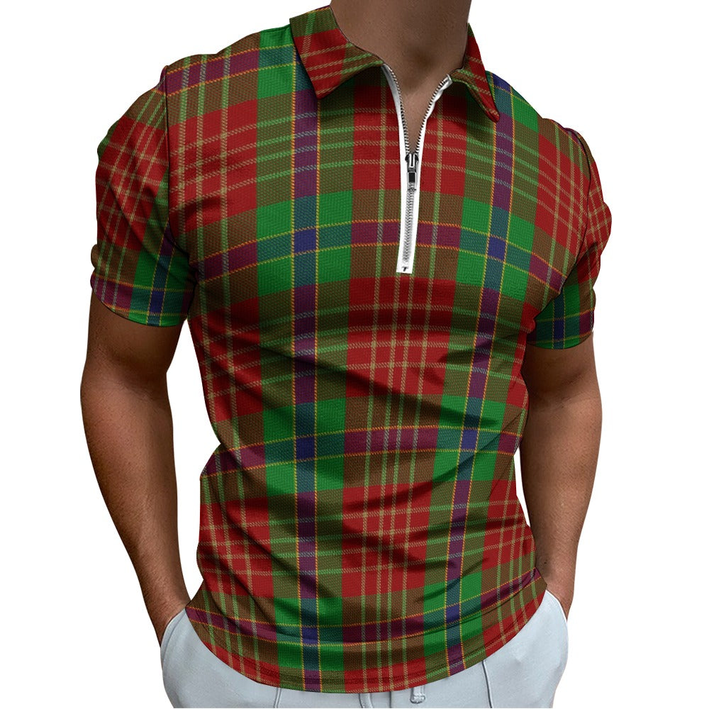 US State - Indiana Cardinal Tartan Short sleeve polo shirt