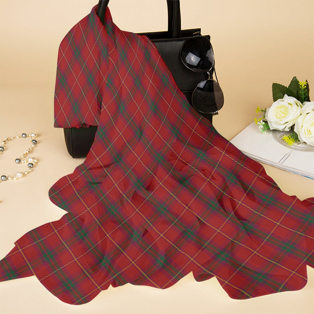 Irish County Galway Tartan Bias Chiffon Scarf