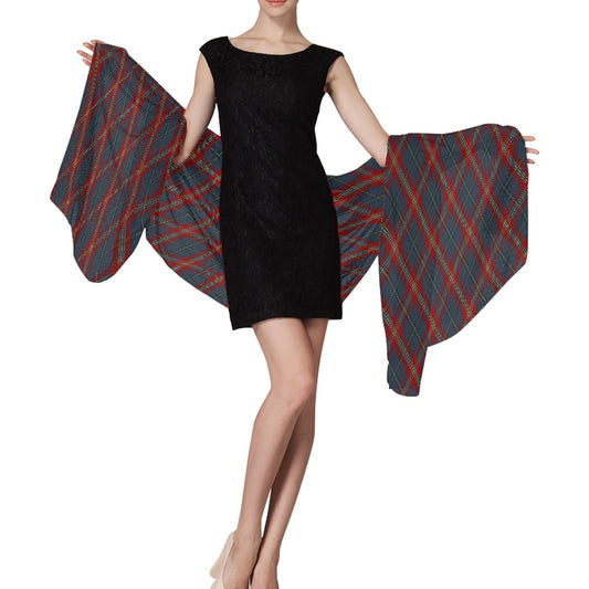 Breizh | Breton | Bretagne Bro-Naoned Tartan Chiffon Scarf Bias