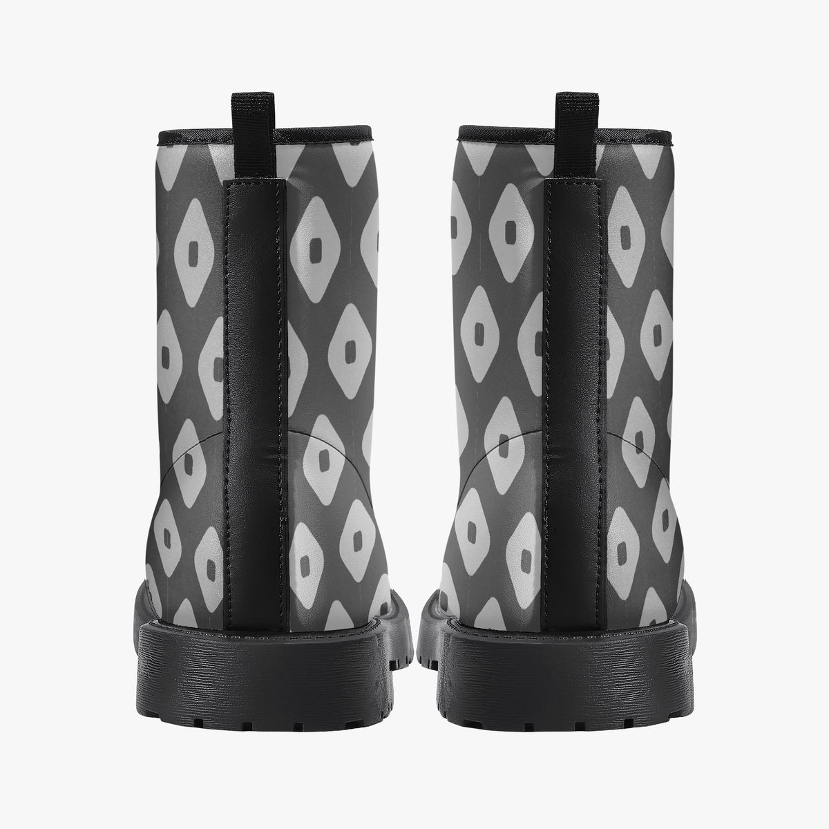 Japanese Wagara - Kanoko Black - PU Leather Boots