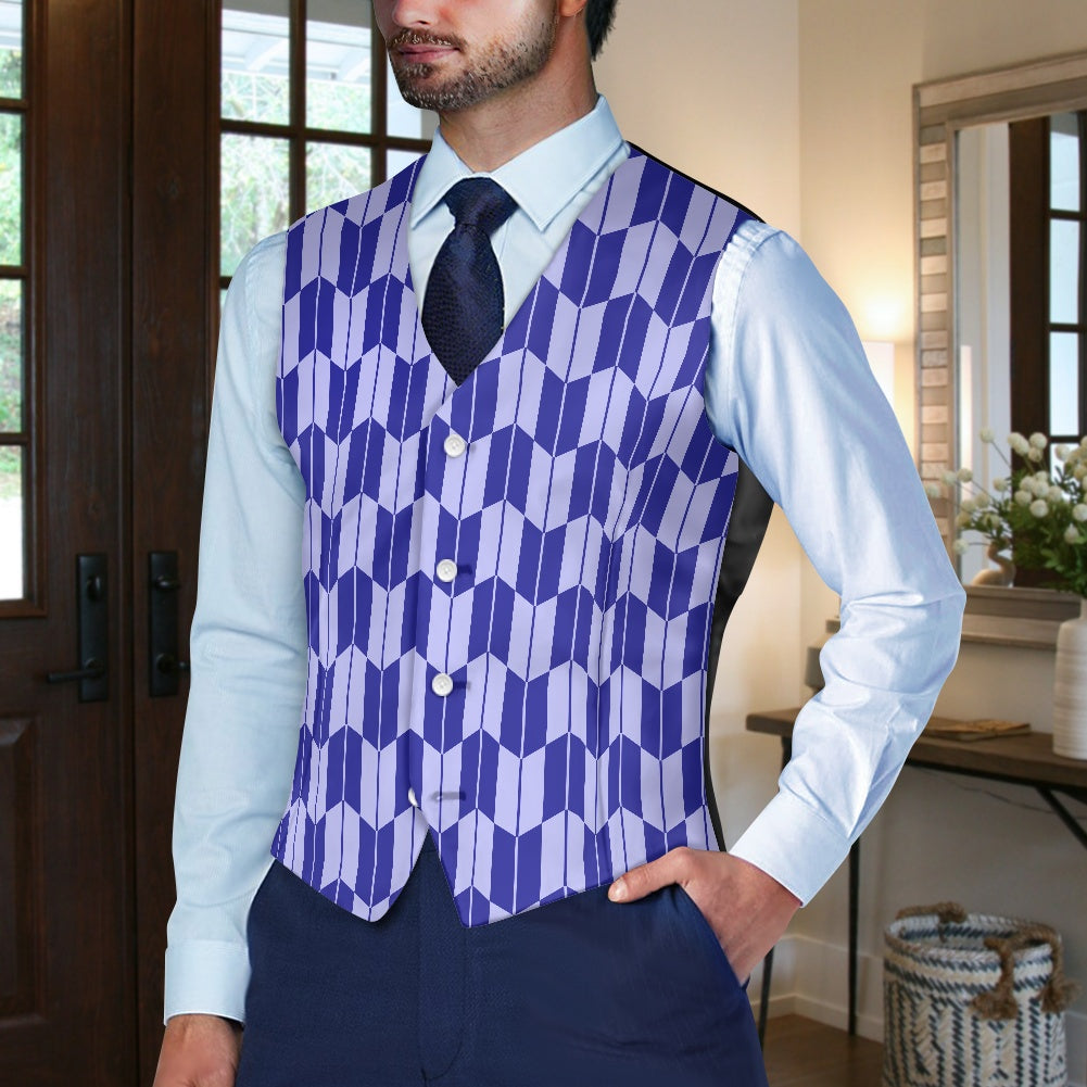 Wagara - Yagasuri Blue Suit vest jacket