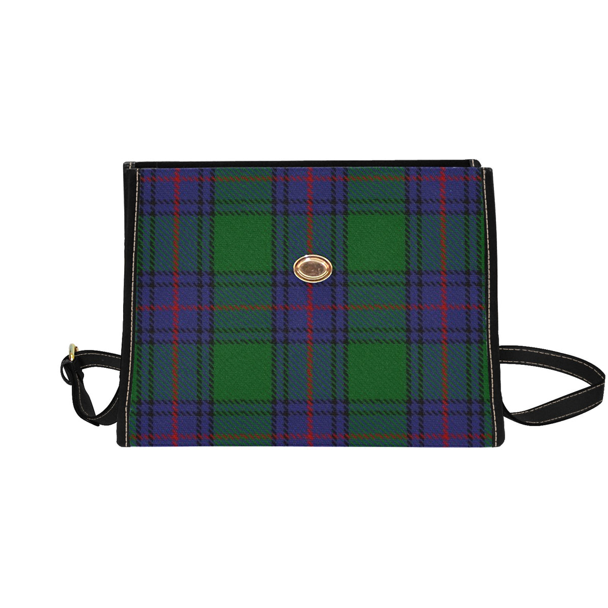 Clan Shaw Tartan Waterproof Canvas Handbag (Black)