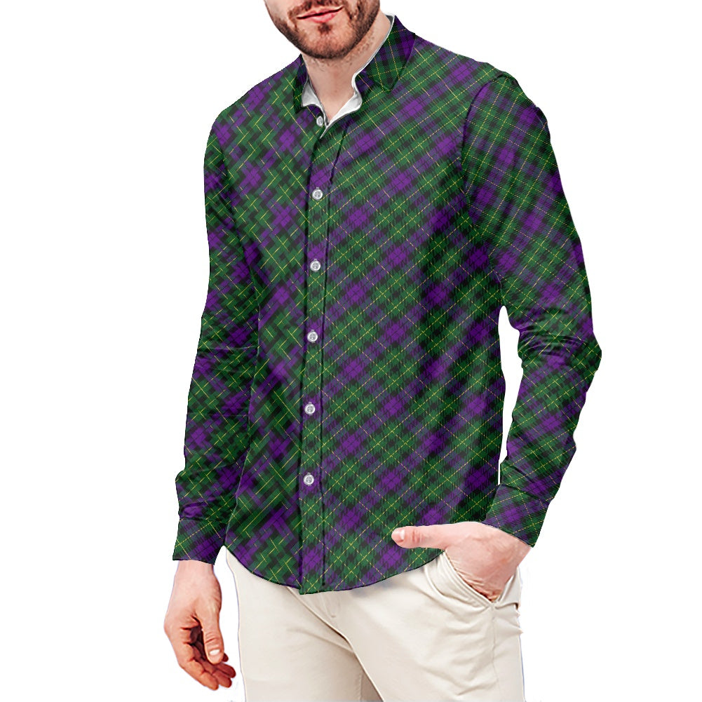 Clan Abercrombie Tartan Bias Men's long-sleeved shirt