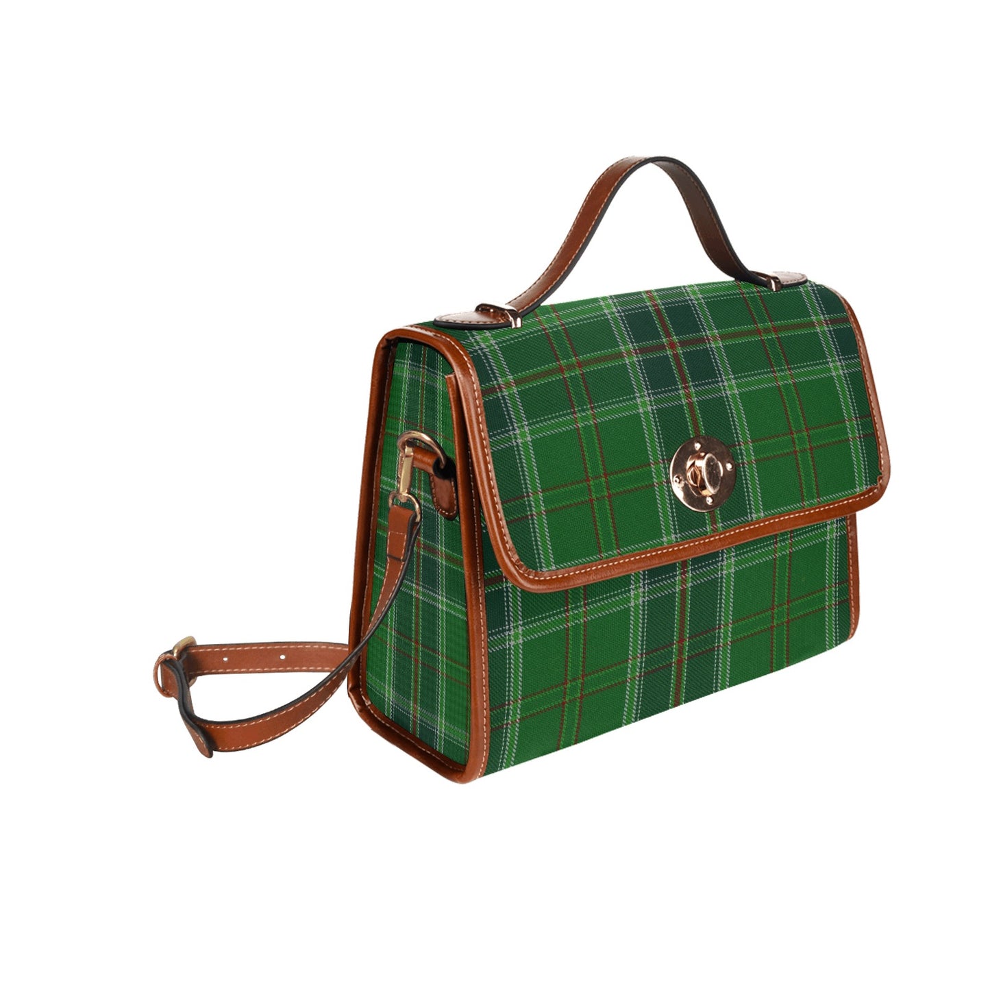 All Ireland Green Tartan Canvas Handbag