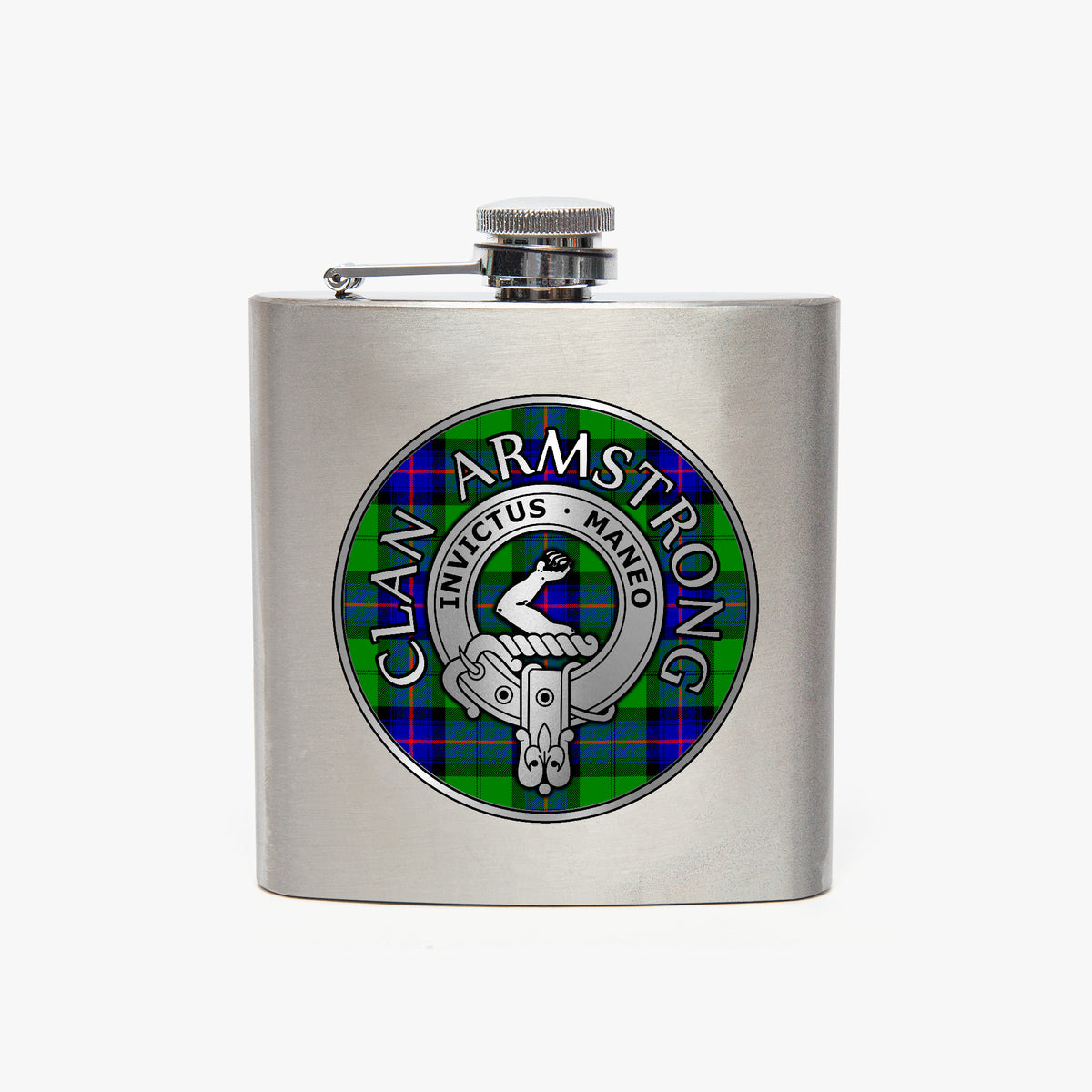 Clan Armstrong Crest & Tartan 7oz Stainless Steel Hip Flask