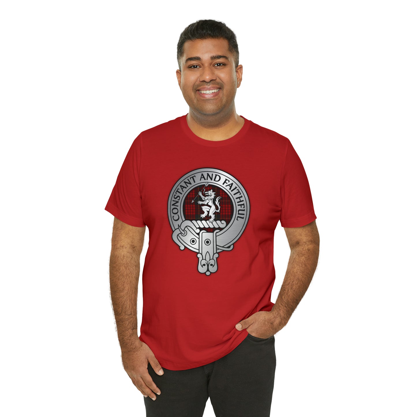 Clan MacQueen Crest & Tartan | Unisex T-Shirt