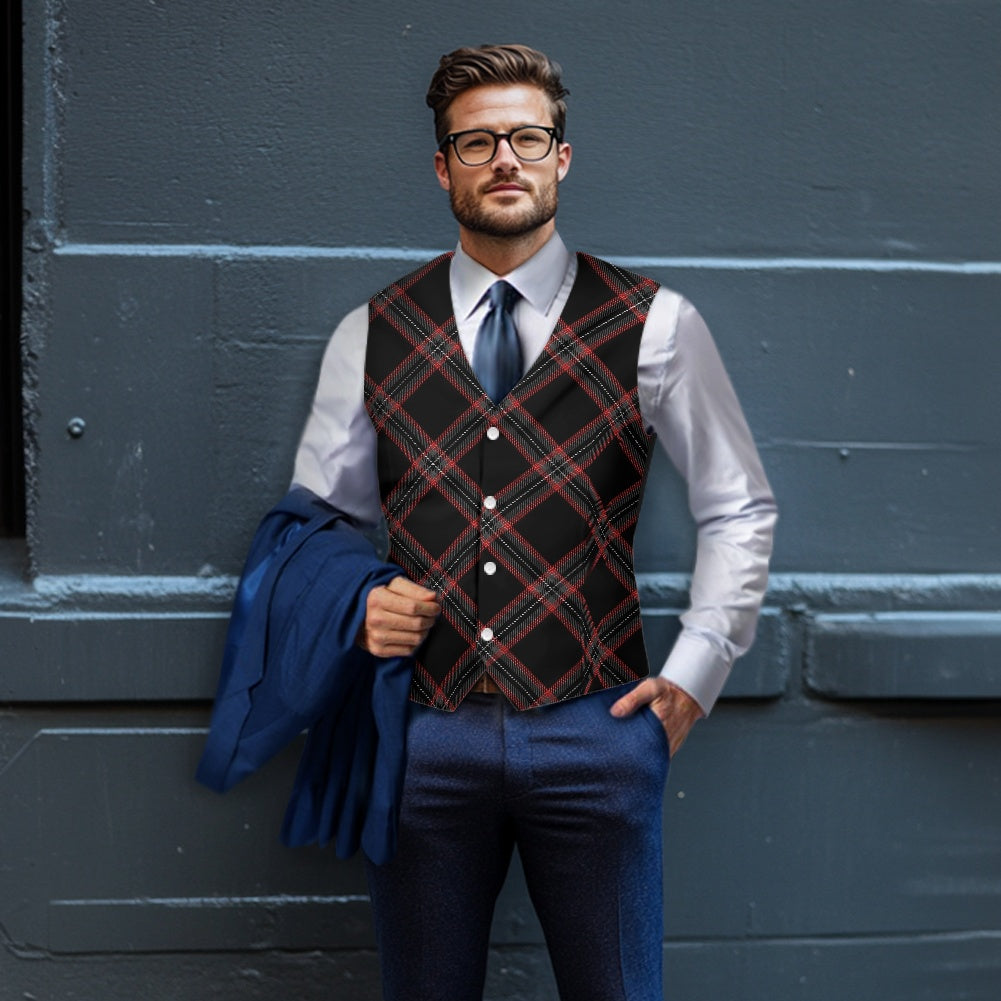 Witches of Scotland Tartan Bias Suit vest jacket