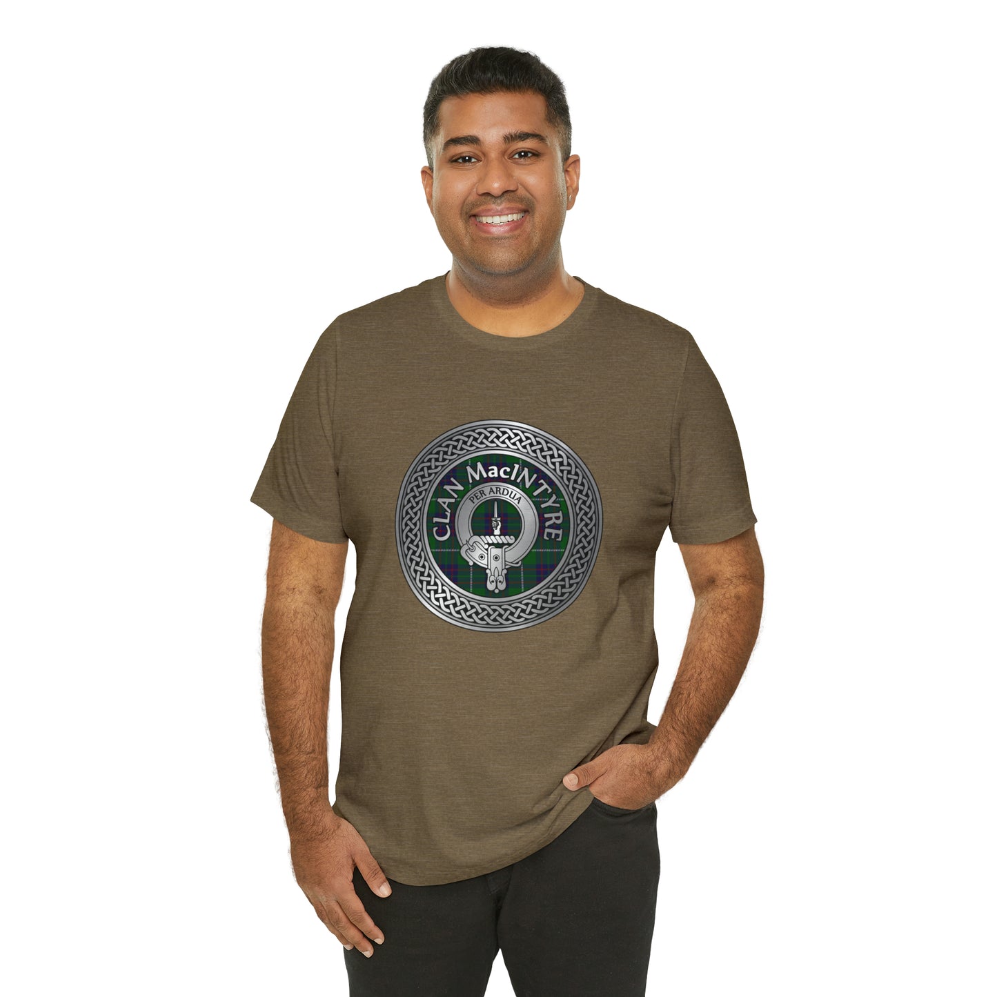 Clan MacIntyre Crest & Tartan Knot | Unisex T-Shirt