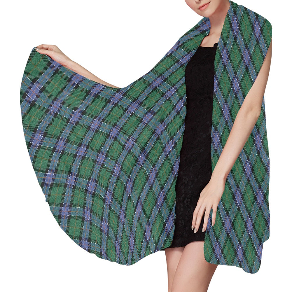 Clan Sinclair Hunting Ancient Tartan Bias Chiffon Scarf