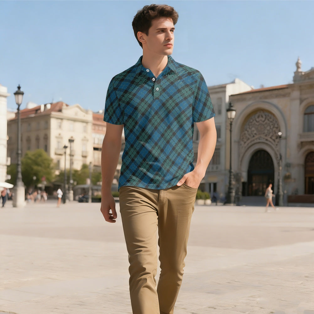 Clan MacKay Ancient Tartan Bias Polo
