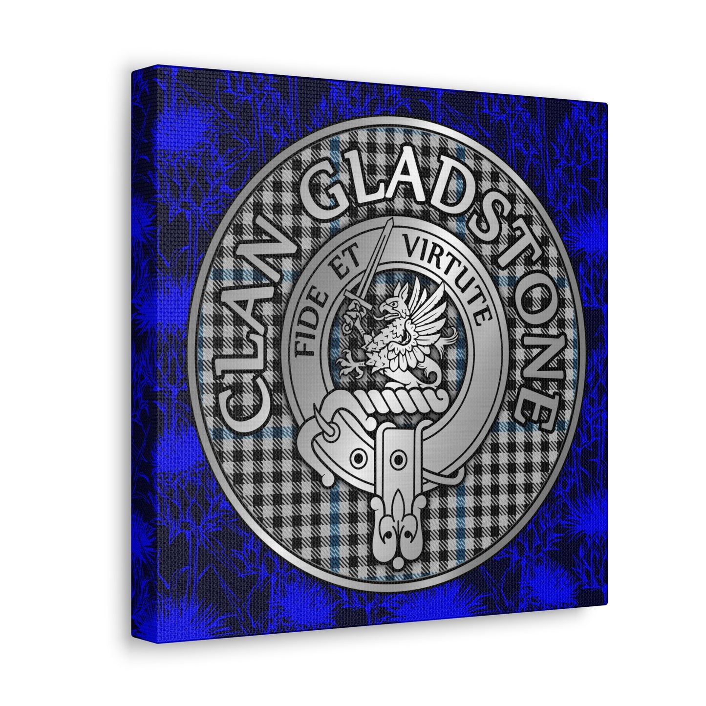 Clan Gladstone Crest & Tartan Canvas Gallery Wraps