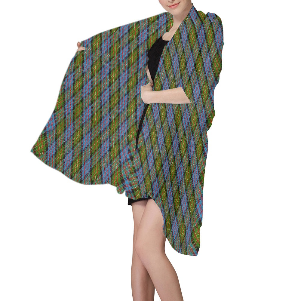 Clan Bowie Tartan Bias Chiffon Scarf