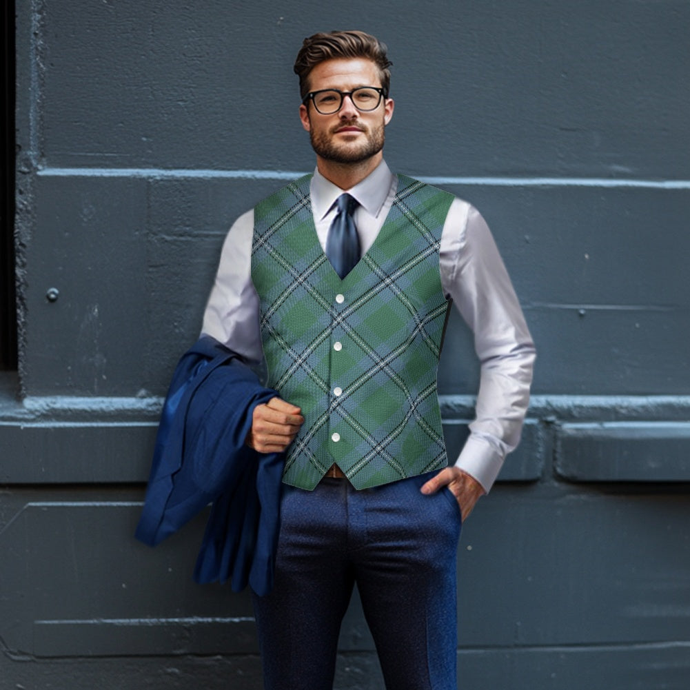 Clan Irvine of Drum Tartan Bias Suit vest jacket