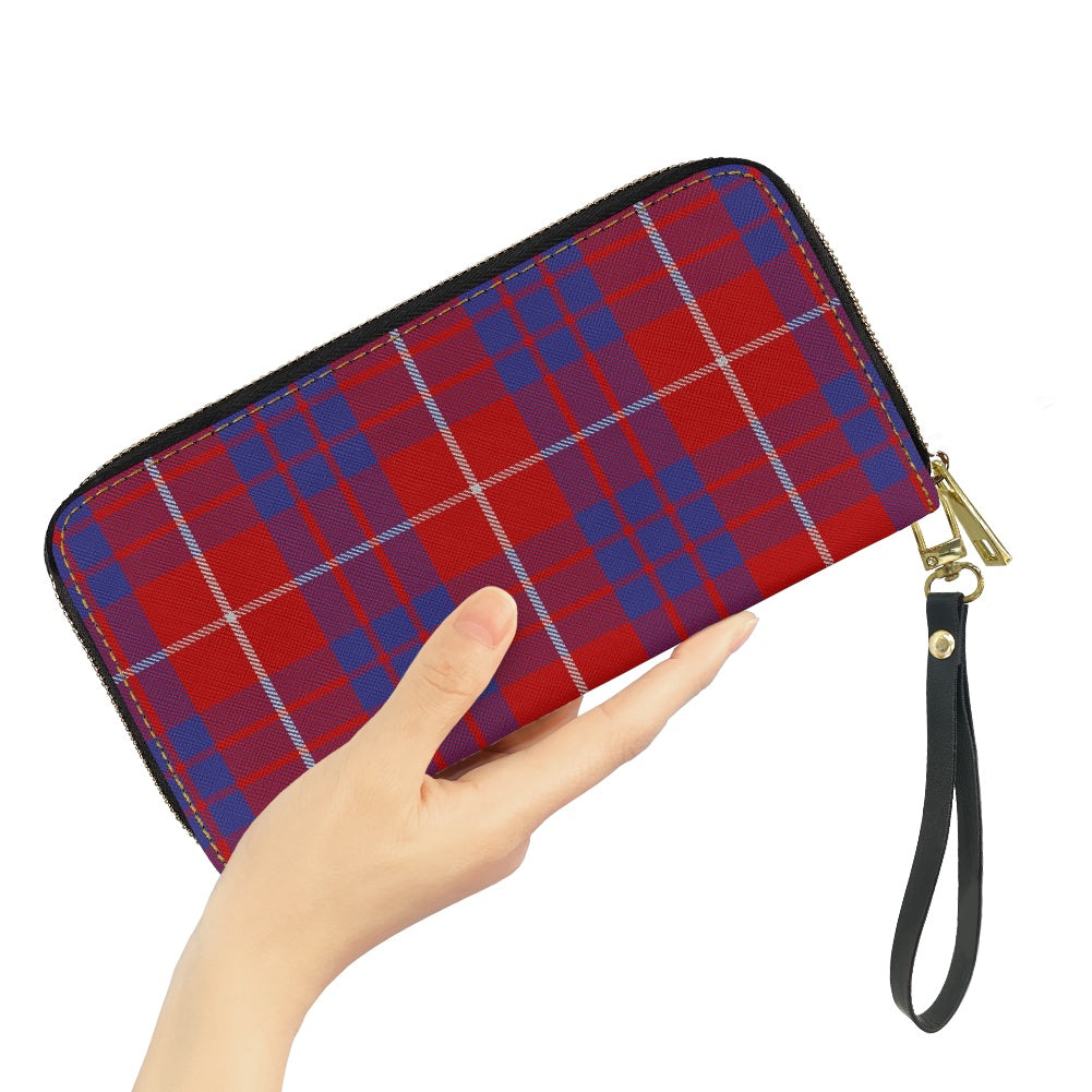 Clan Hamilton Tartan Faux PU Leather clutch bag