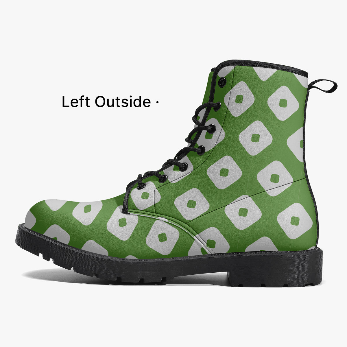 Japanese Wagara - Kanoko Green - PU Leather Boots