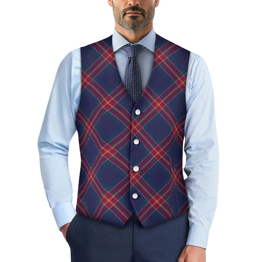 Scottish National Tartan Bias Suit vest jacket