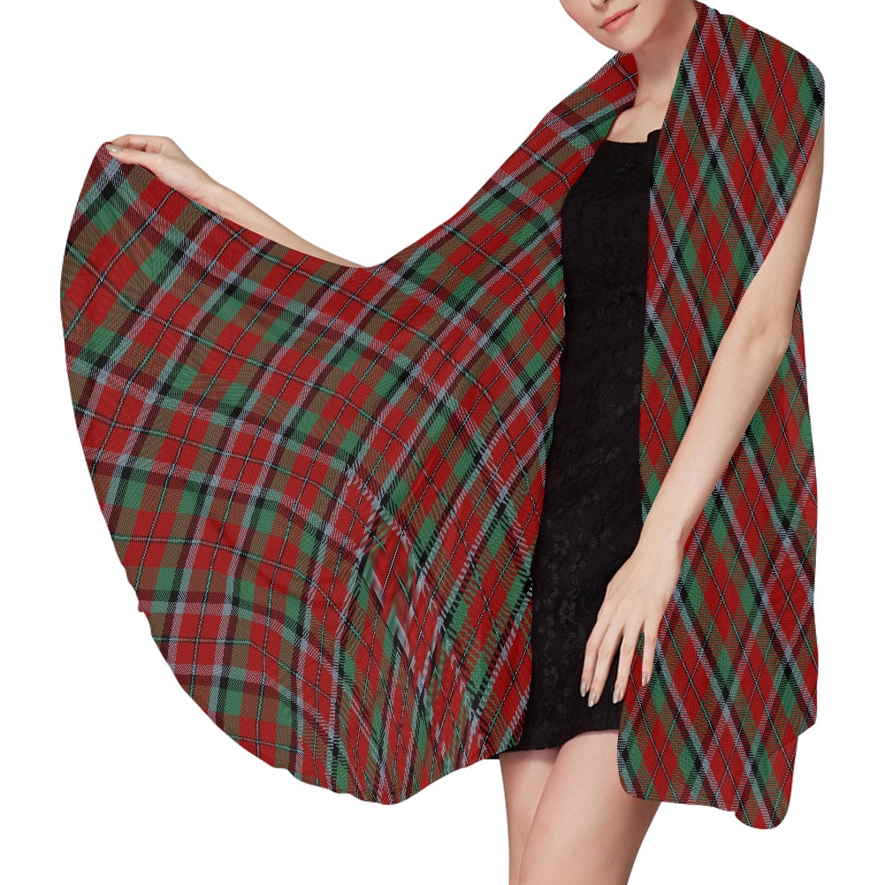 Clan Graham Red Tartan Chiffon Scarf