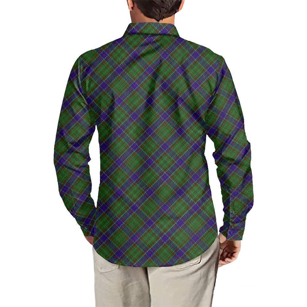 Clan Adams Tartan Bias Men's long-sleeved shirt