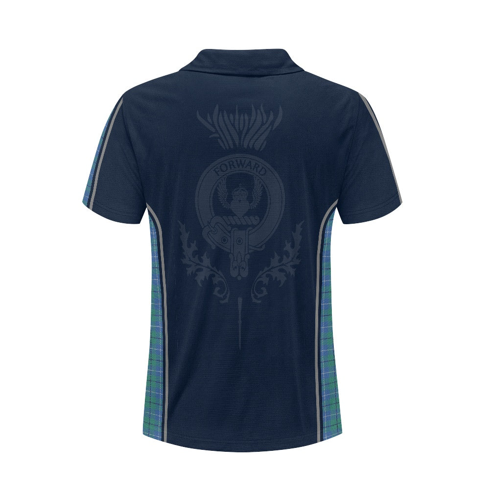 Clan Douglas Ancient Tartan & Black Douglas Crest Polo
