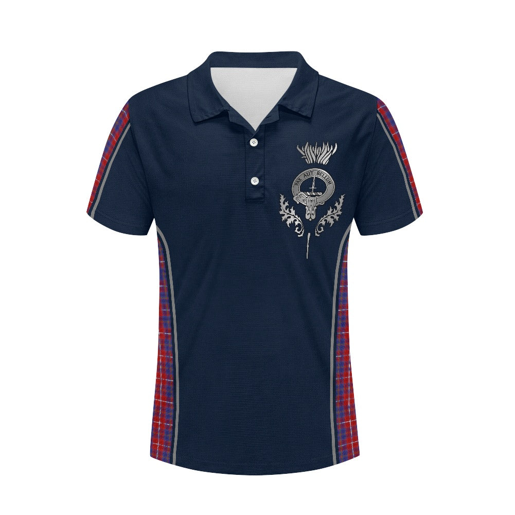 Clan Blaine Crest & Red Tartan Polo