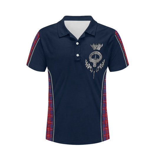 Clan Blaine Crest & Red Tartan Polo