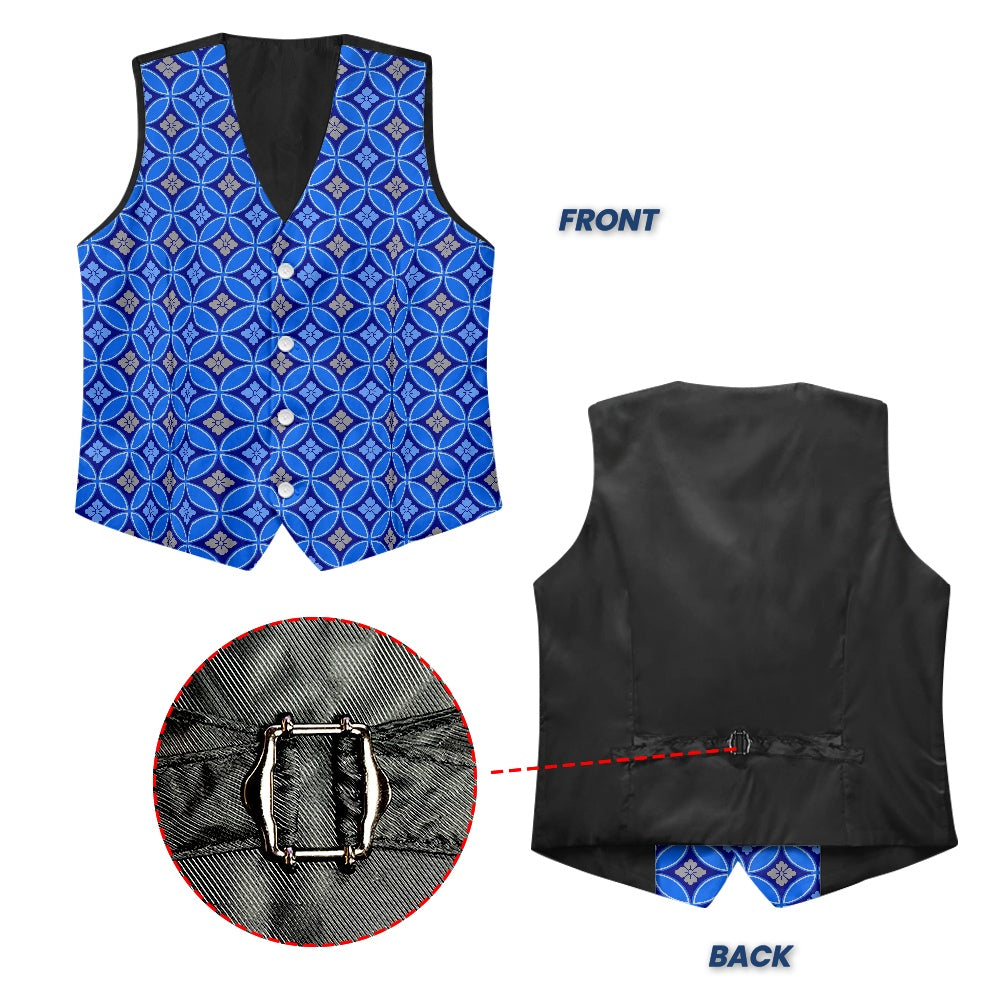 Wagara - Shippo Blue Suit vest jacket