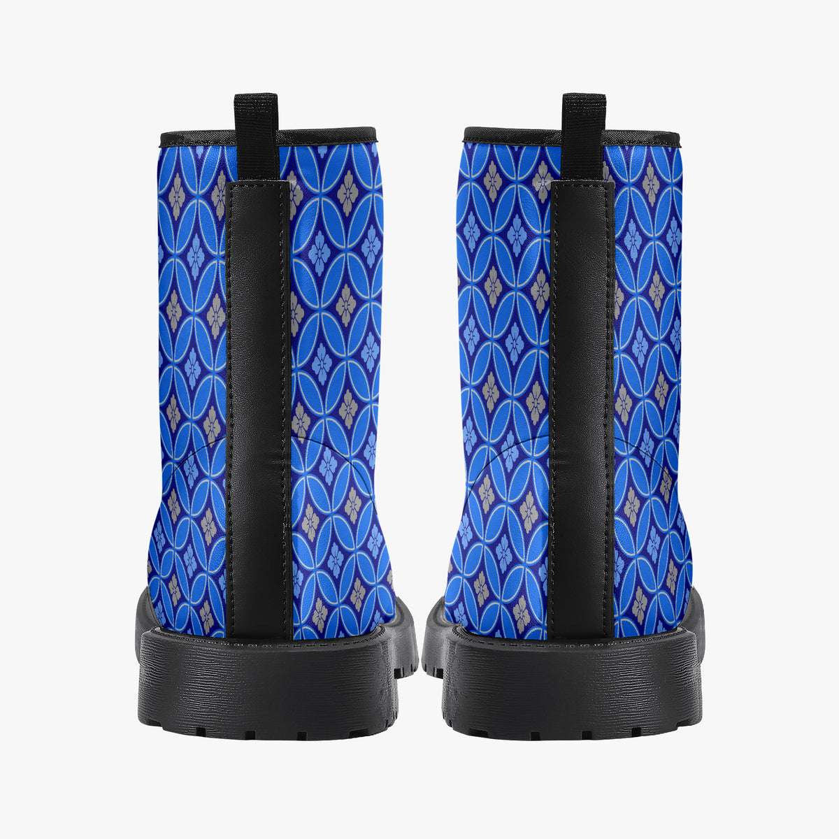 Japanese Wagara - Shippo Blue - PU Leather Boots