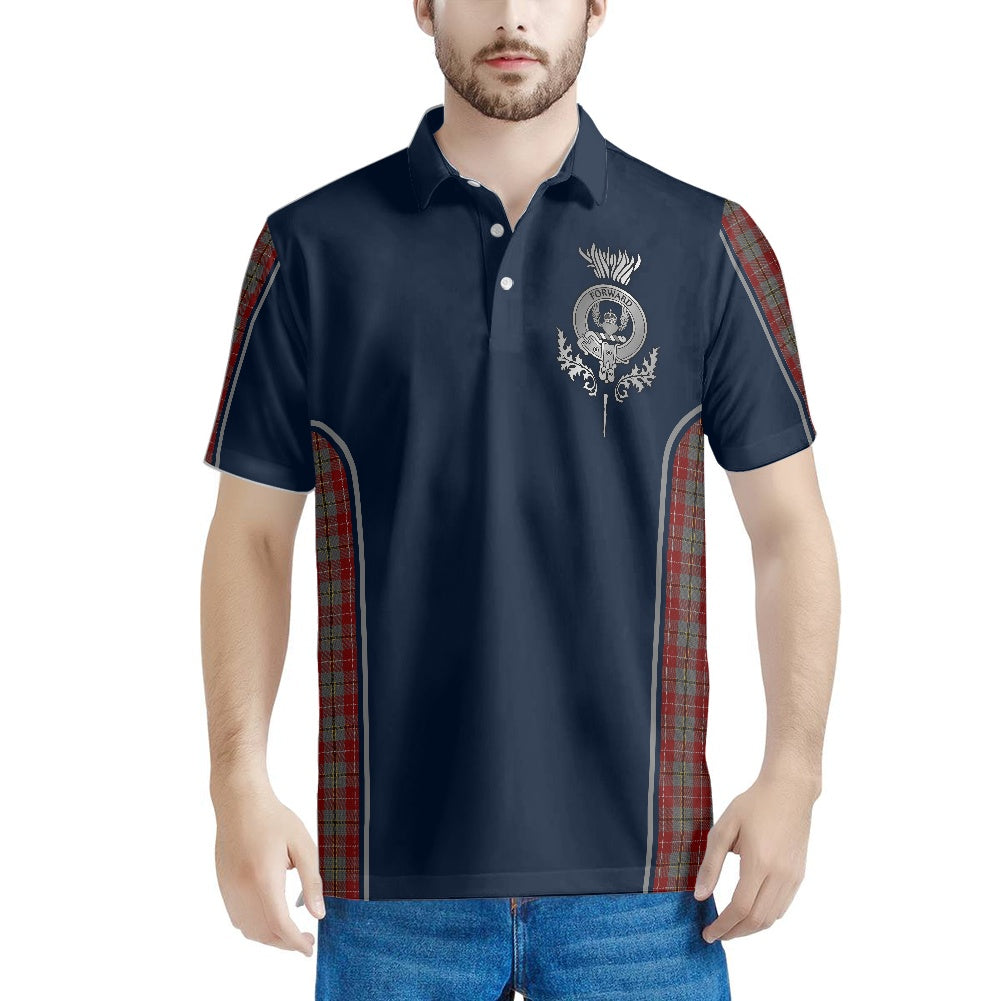 Clan Douglas Ancient Red Tartan & Black Douglas Crest Polo