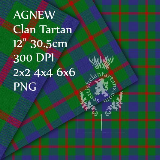 Digital Download - Clan Agnew Tartan 12" 300dpi PNG