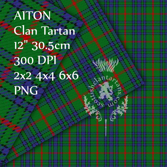 Digital Download - Clan Aiton Tartan 12" 300dpi PNG