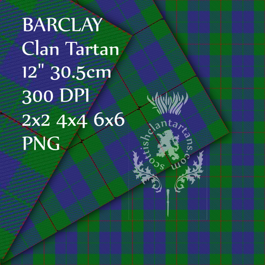 Digital Download - Clan Barclay Tartan 12" 300dpi PNG