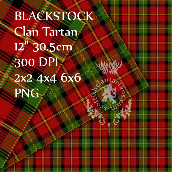 Digital Download - Clan Blackstock Tartan 12" 300dpi PNG