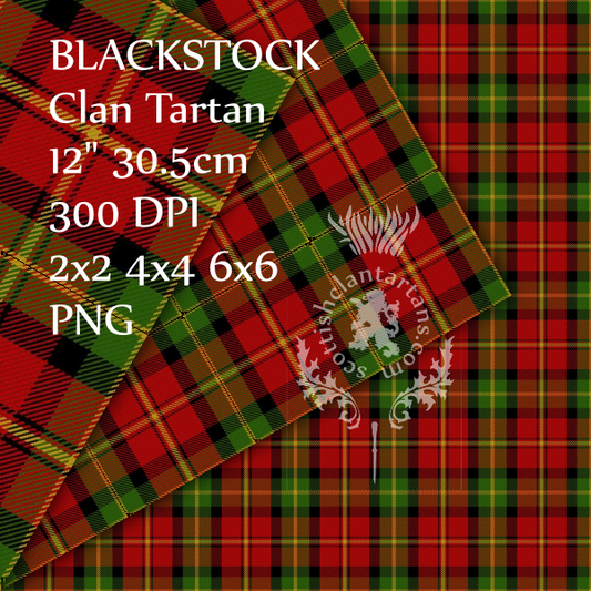 Digital Download - Clan Blackstock Tartan 12" 300dpi PNG