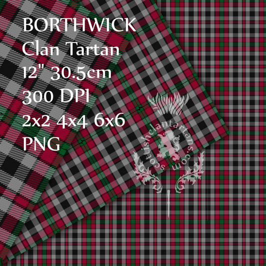 Digital Download - Clan Borthwick Tartan 12" 300dpi PNG