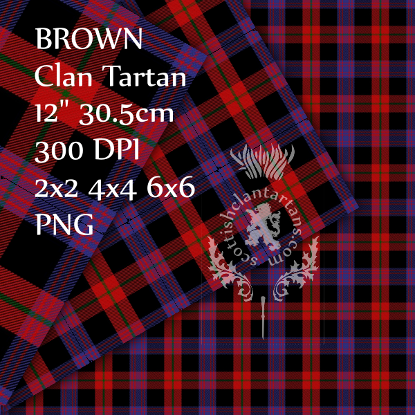 Digital Download - Clan Brown Tartan 12" 300dpi PNG