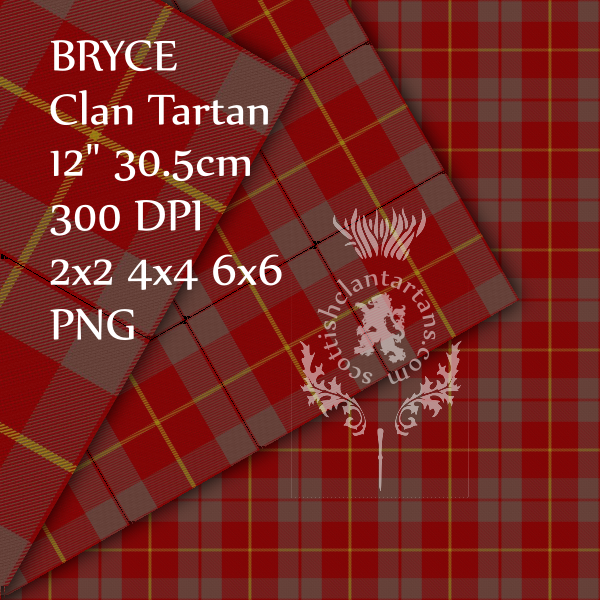 Digital Download - Clan Bryce Tartan 12" 300dpi PNG